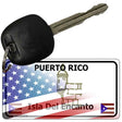 Puerto Rico with American Flag Novelty Metal Key Chain KC-12479