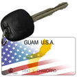 Guam with American Flag Novelty Metal Key Chain KC-12480