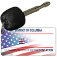 District of Columbia with American Flag Novelty Metal Key Chain KC-12481