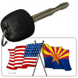 Arizona American Crossed Flags Novelty Metal Key Chain KC-1250