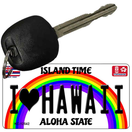 I Love Hawaii Novelty Metal Key Chain KC-12542