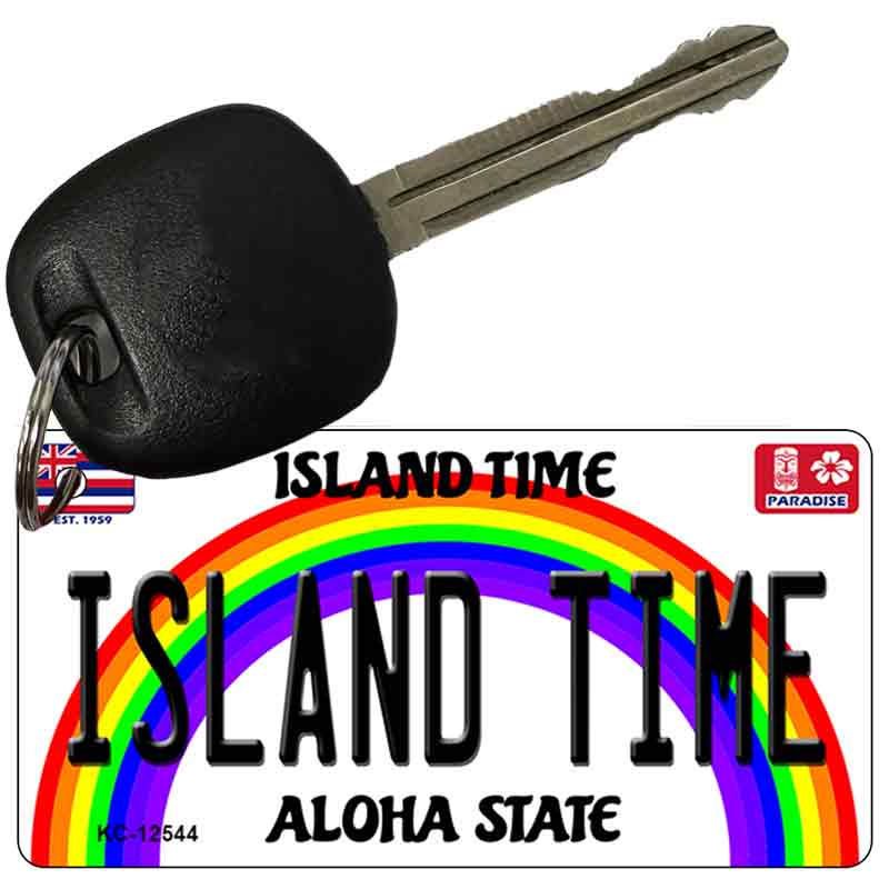 Island Time Novelty Metal Key Chain KC-12544