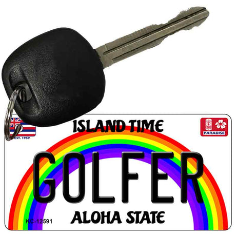 Golfer Novelty Metal Key Chain KC-12591