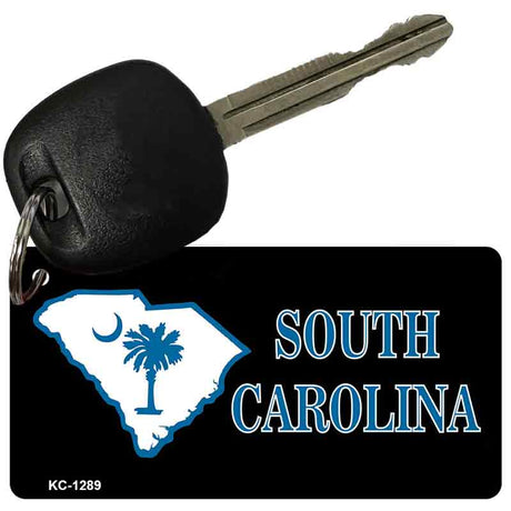 South Carolina State With Flag Novelty Aluminum Key Chain KC-1289