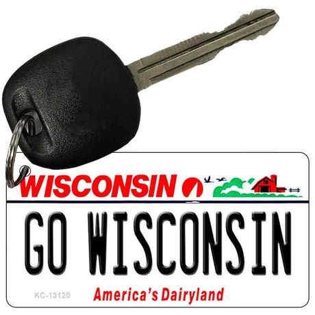 Go Wisconsin Novelty Metal Key Chain KC-13120