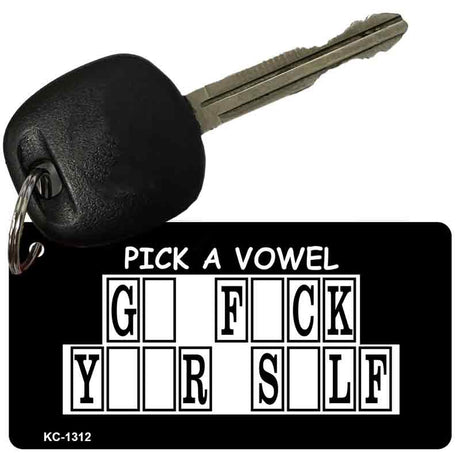 Pick A Vowel Novelty Aluminum Key Chain KC-1312