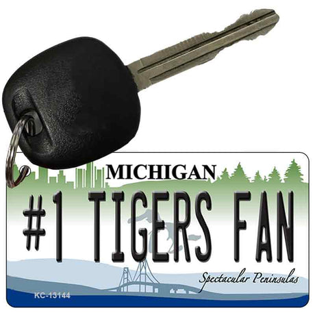 Number 1 Tigers Fan Novelty Metal Key Chain KC-13144