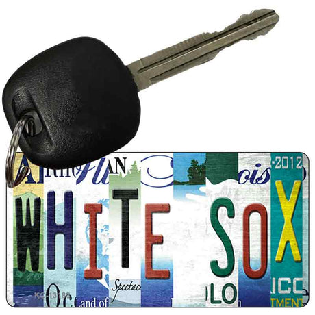 White Sox Strip Art Novelty Metal Key Chain KC-13188