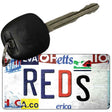 Reds Strip Art Novelty Metal Key Chain KC-13189