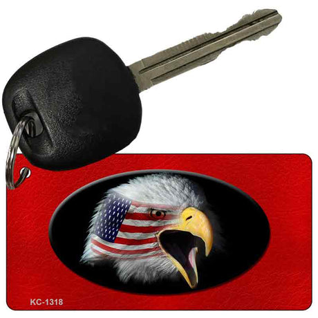 Eagle Head Red Novelty Aluminum Key Chain KC-1318