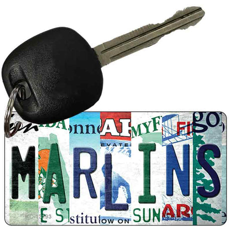 Marlins Strip Art Novelty Metal Key Chain KC-13193