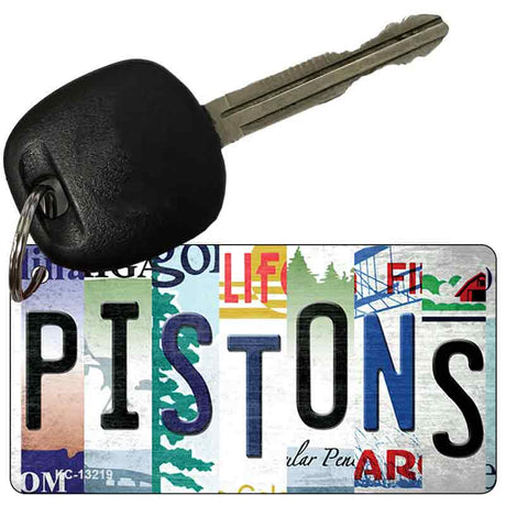 Pistons Strip Art Novelty Metal Key Chain KC-13219