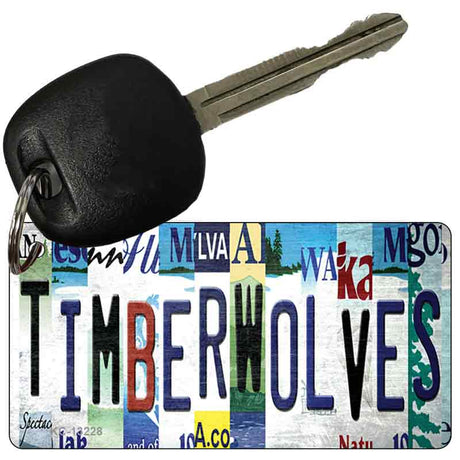 Timberwolves Strip Art Novelty Metal Key Chain KC-13228