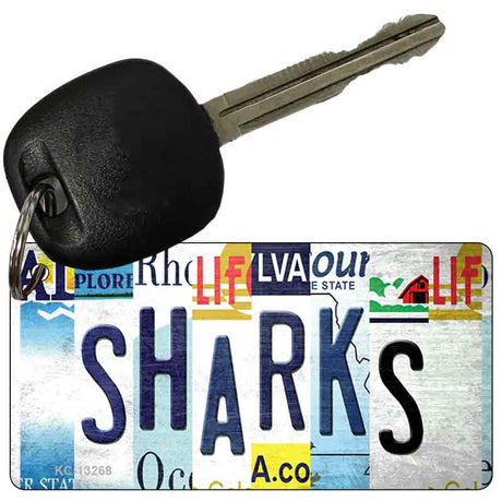 Sharks Strip Art Novelty Metal Key Chain KC-13268