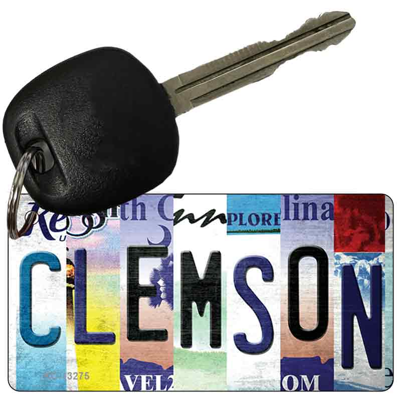 Clemson Strip Art Novelty Metal Key Chain KC-13275