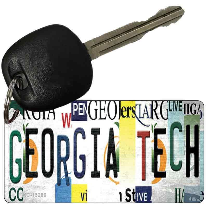 Georgia Tech Strip Art Novelty Metal Key Chain KC-13280