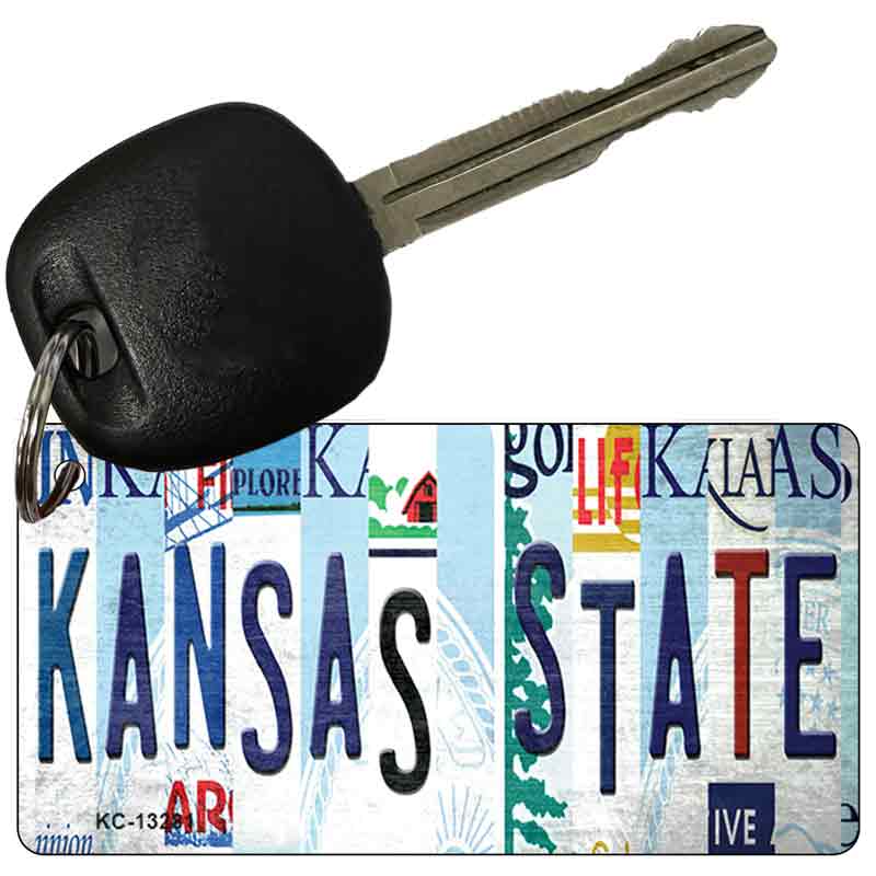 Kansas State Strip Art Novelty Metal Key Chain KC-13281