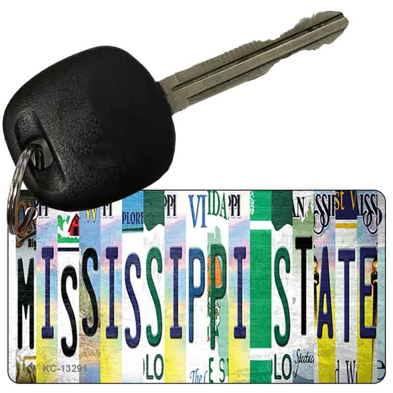 Mississippi State Strip Art Novelty Metal Key Chain KC-13291