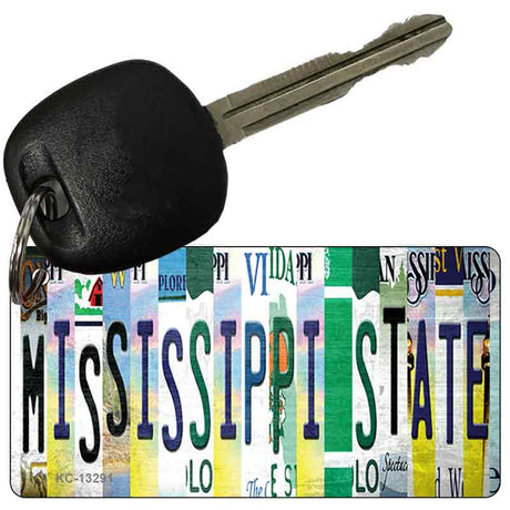 Mississippi State Strip Art Novelty Metal Key Chain KC-13291