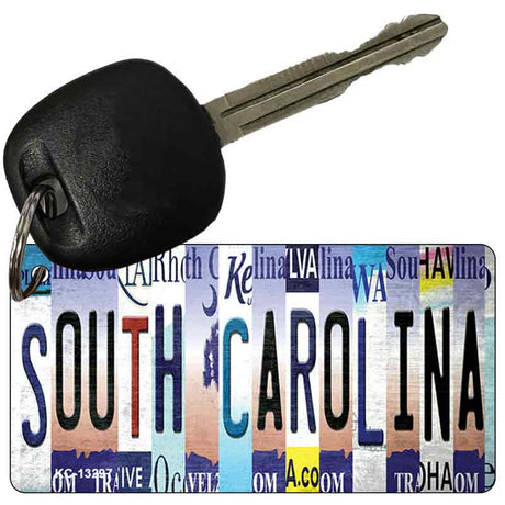 South Carolina Strip Art Novelty Metal Key Chain KC-13297