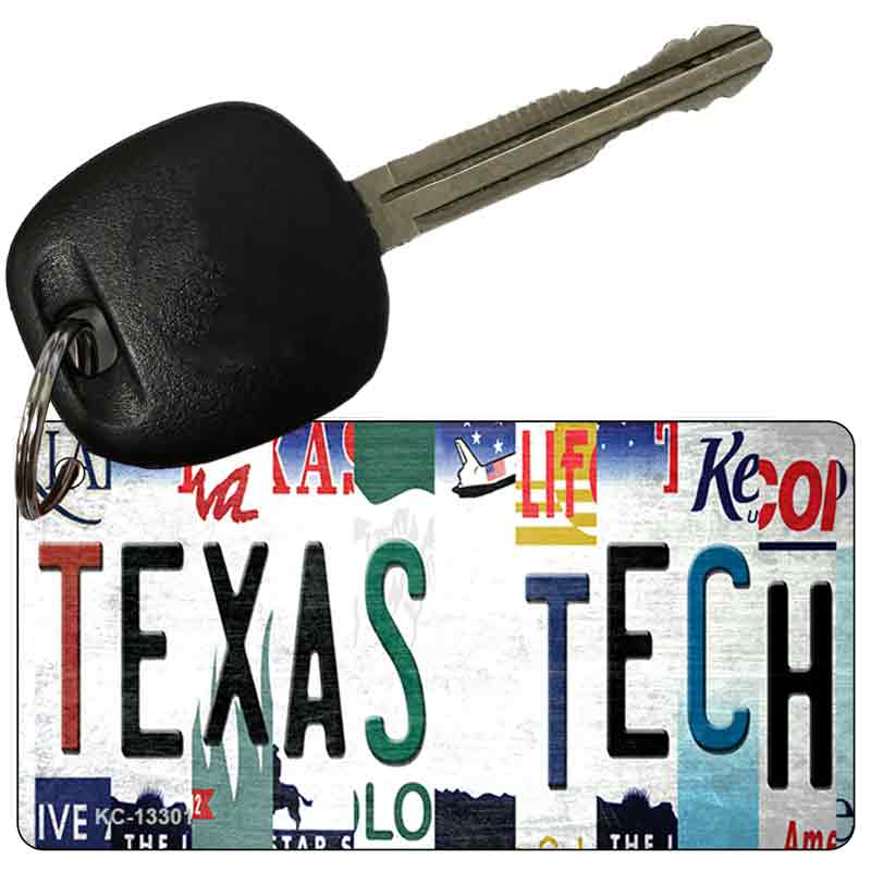 Texas Tech Strip Art Novelty Metal Key Chain KC-13301