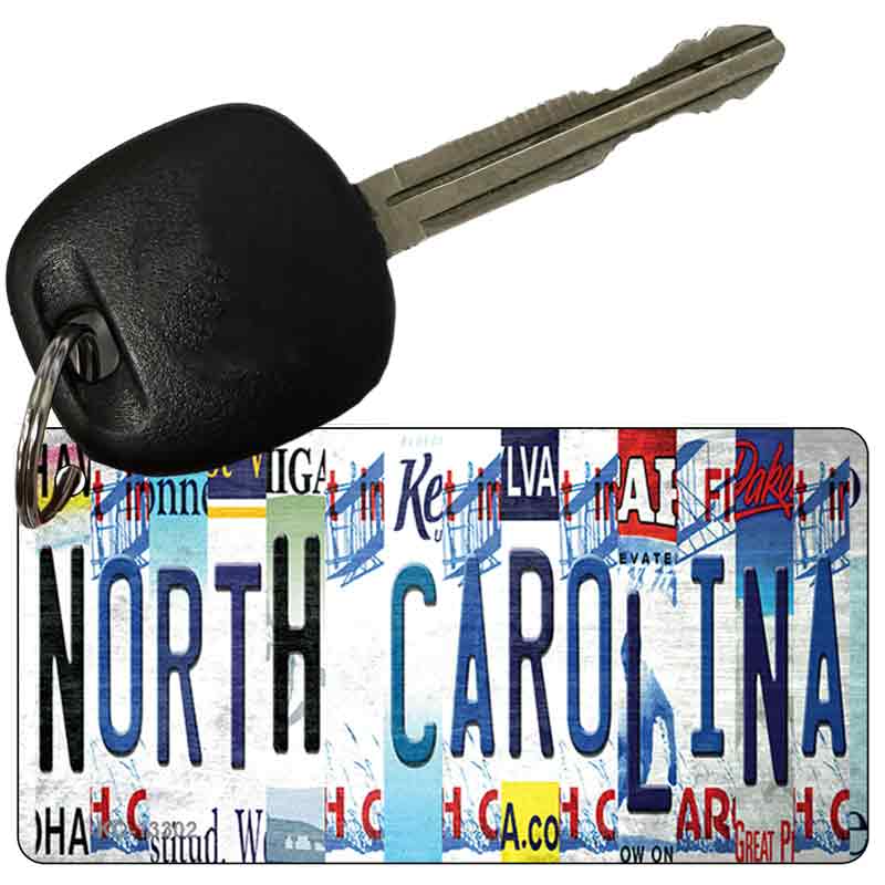 North Carolina Strip Art Novelty Metal Key Chain KC-13302