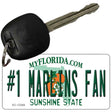 Number 1 Marlins Fan Novelty Metal Key Chain KC-13368