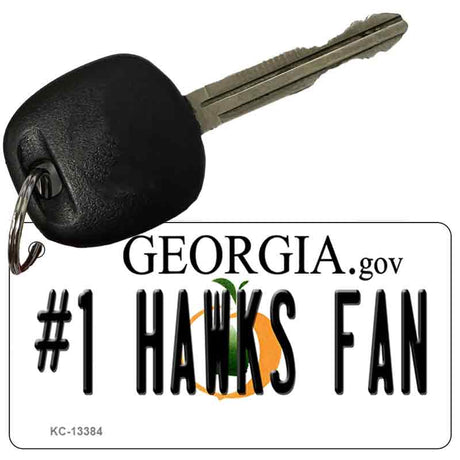 Number 1 Hawks Fan Novelty Metal Key Chain KC-13384