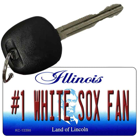 Number 1 White Sox Fan Novelty Metal Key Chain KC-13390