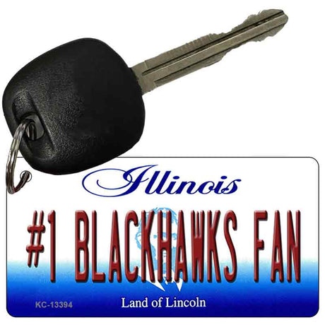 Number 1 Blackhawks Fan Novelty Metal Key Chain KC-13394