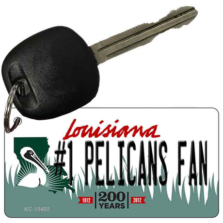 Number 1 Pelicans Fan Novelty Metal Key Chain KC-13402