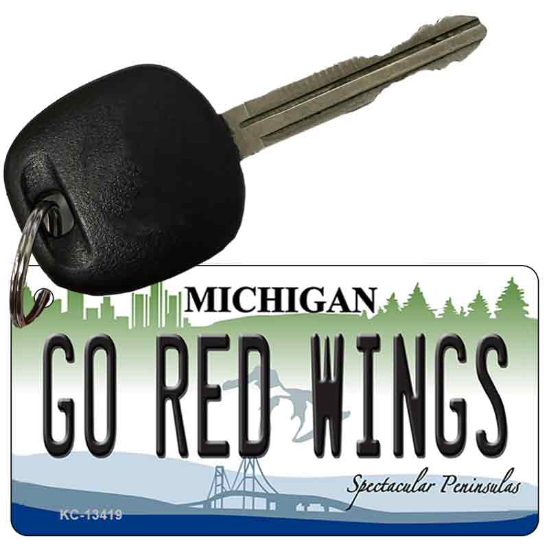 Go Red Wings Novelty Metal Key Chain KC-13419