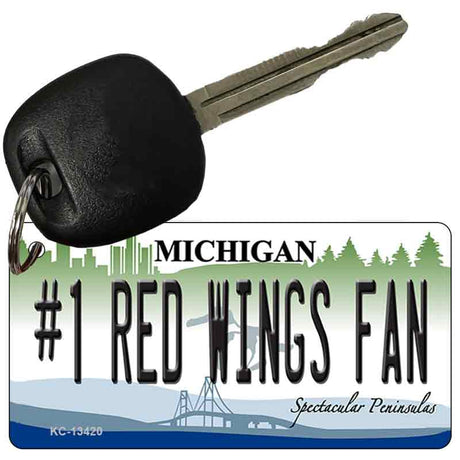 Number 1 Red Wings Fan Novelty Metal Key Chain KC-13420