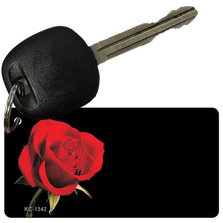 Red Rose OffSet Novelty Aluminum Key Chain KC-1342