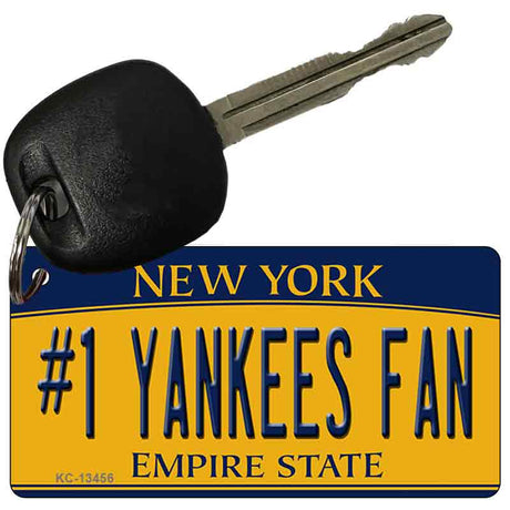 Number 1 Yankees Fan Novelty Metal Key Chain KC-13456