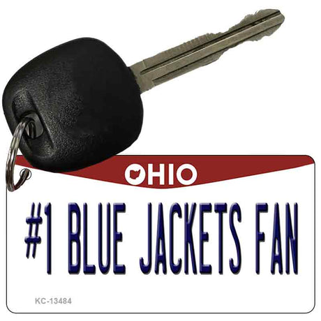 Number 1 Blue Jackets Fan Novelty Metal Key Chain KC-13484