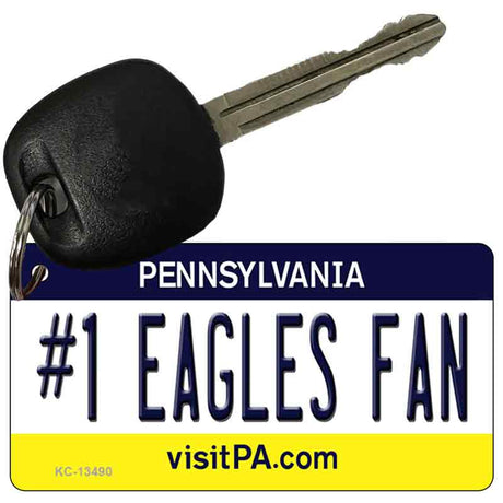 Number 1 Eagles Fan Novelty Metal Key Chain KC-13490