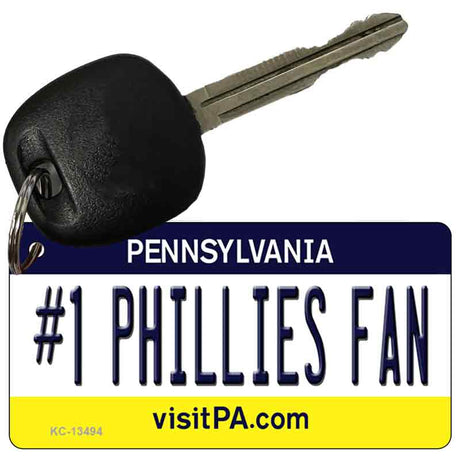 Number 1 Phillies Fan Novelty Metal Key Chain KC-13494