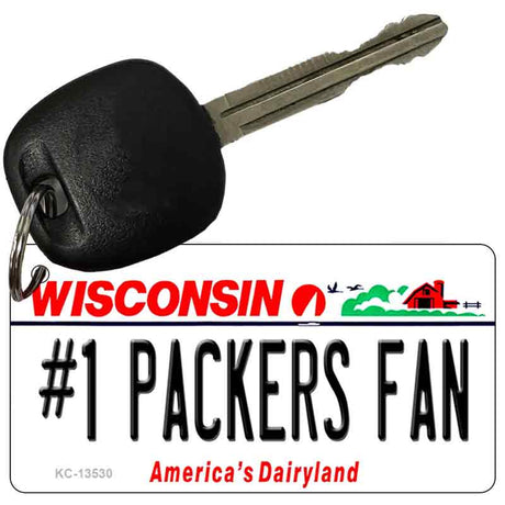 Number 1 Packers Fan Novelty Metal Key Chain KC-13530