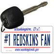 Number 1 Redskins Fan Novelty Metal Key Chain KC-13536