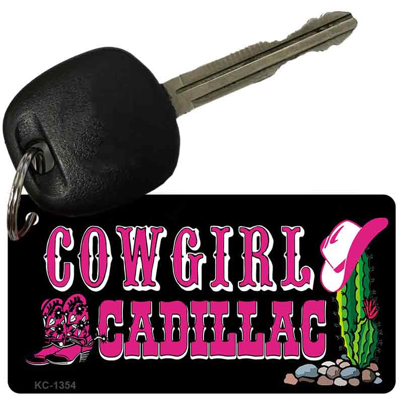 Cowgirl Cadillac Novelty Metal Key Chain KC-1354