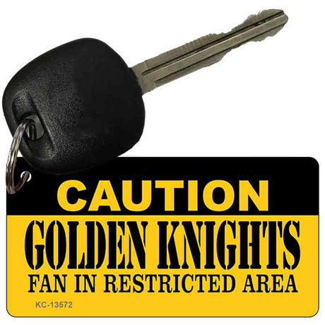 Caution Golden Knights Novelty Metal Key Chain KC-13572