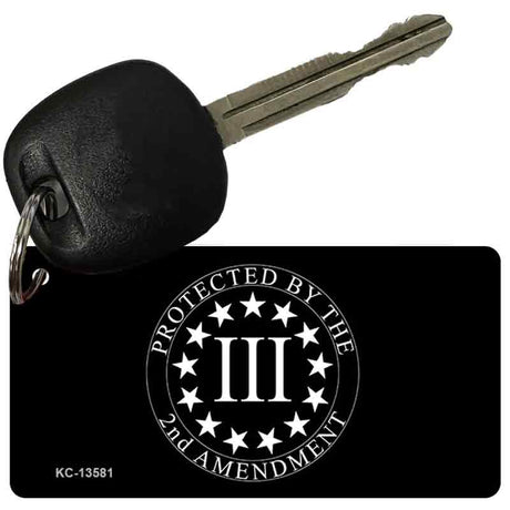 Protected by 2nd Amendment Novelty Metal Key Chain KC-13581