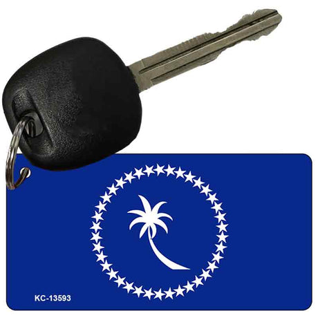 Chuuk Island Flag Novelty Metal Key Chain KC-13593