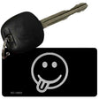 Tongue Out Black Novelty Metal Key Chain KC-13622