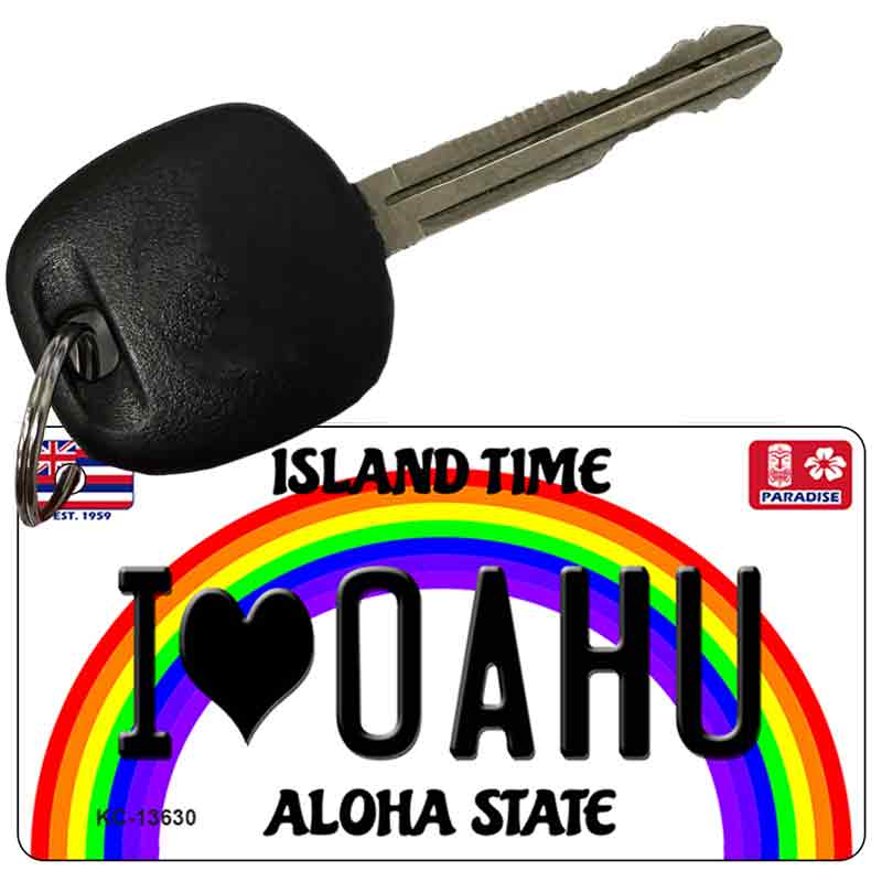 I Heart Oahu Novelty Metal Key Chain KC-13630