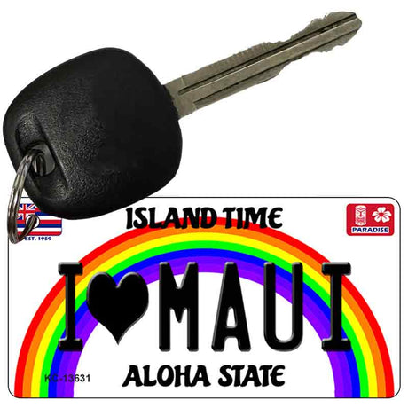 I Heart Maui Novelty Metal Key Chain KC-13631