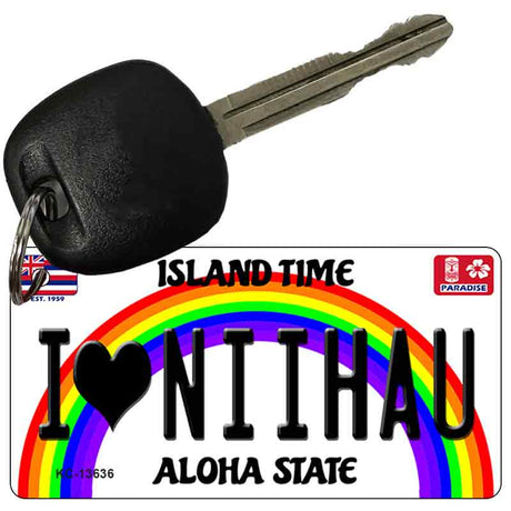 I Heart Niihau Novelty Metal Key Chain KC-13636