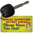 Breast Inspection Ahead Novelty Metal Key Chain KC-13656