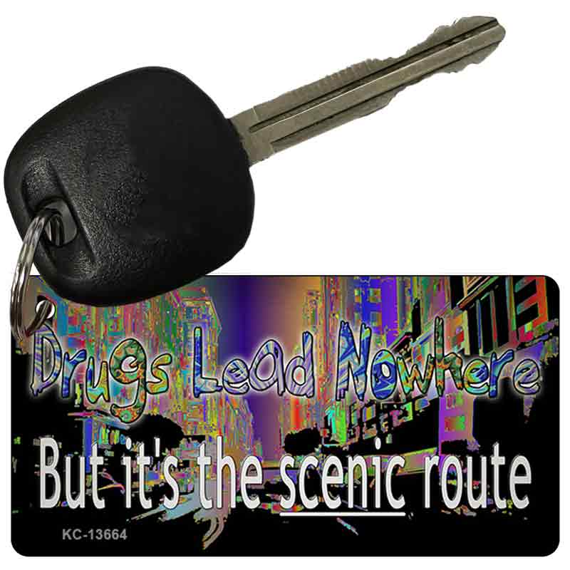 Drugs Lead Nowhere Novelty Metal Key Chain KC-13664